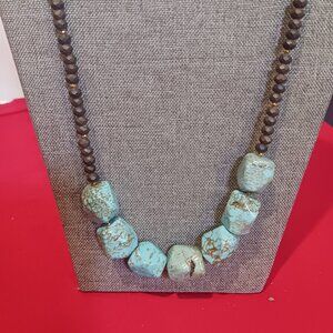 Gold Tone BHD Dyed Halite Beaded necklace